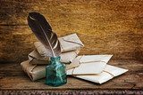 Authentieke briefwisseling in rustieke stijl