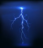 Bliksemschicht in stralend blauw licht