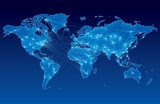 Digitale wereldverbindingen in blauw