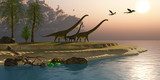 Dino-avontuur bij de zonsondergang