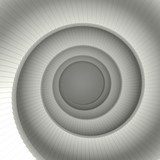 Dynamische spiraaltrap in monochroom design