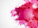 Expressieve verfspatten in rood en roze