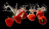 Frisse kleurexplosie met rode paprika's