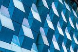 Geometrisch 3D patroon in blauwtinten