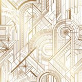 Gouden art deco lijnenspel