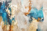 Harmonieuze abstractie in blauw en goud