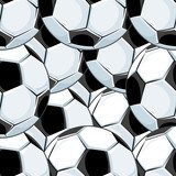 Herhalende voetballen in zwart-wit