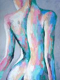 Impressionistisch vrouwenlichaam in pastel