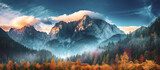 Mystiek herfstberglandschap in volle pracht