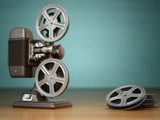 Retro filmprojector in volle glorie