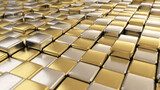 Spiegelende geometrie in goud en zilver