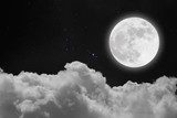 Volle maan en sterrenhemel