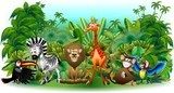 Vrolijk jungletafereel vol dierenpret