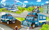 Vrolijke politiewagens in actie