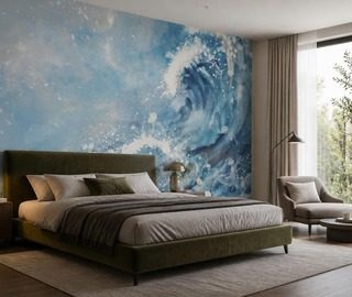 ritmische expressie van een golvend motief in de slaapkamer fotobehang voor de slaapkamer fotobehang demural