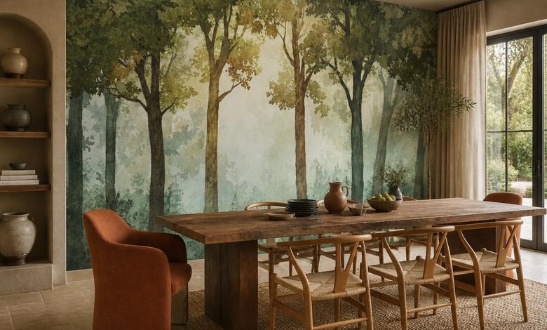 bomen die een natuurlijk bos vormen bos fotobehang fotobehang demural