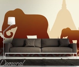 olifantenfamilie oosterse fotobehang fotobehang demural