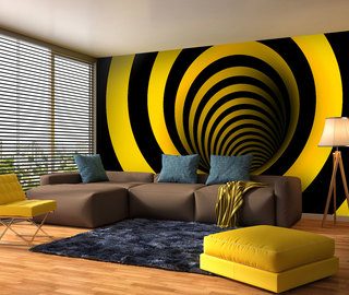verander de kleur in geel en zwart optische vergroting fotobehang fotobehang demural