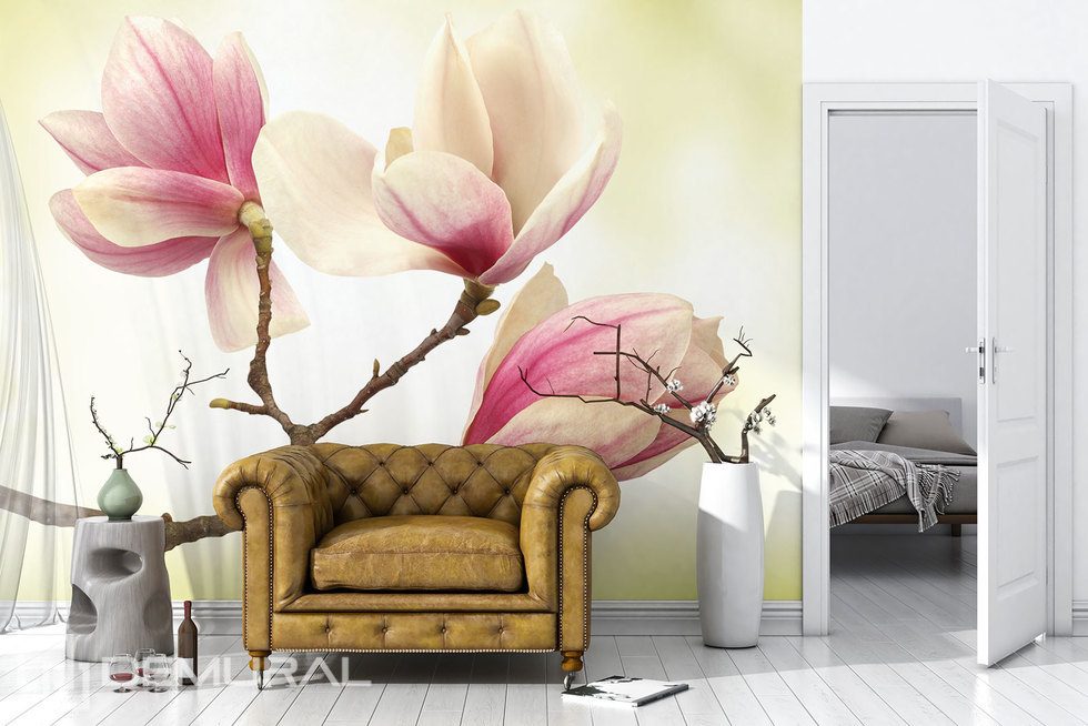 Magnolia - Hoger niveau van delicatesse Bloemen Fotobehang Fotobehang Demural