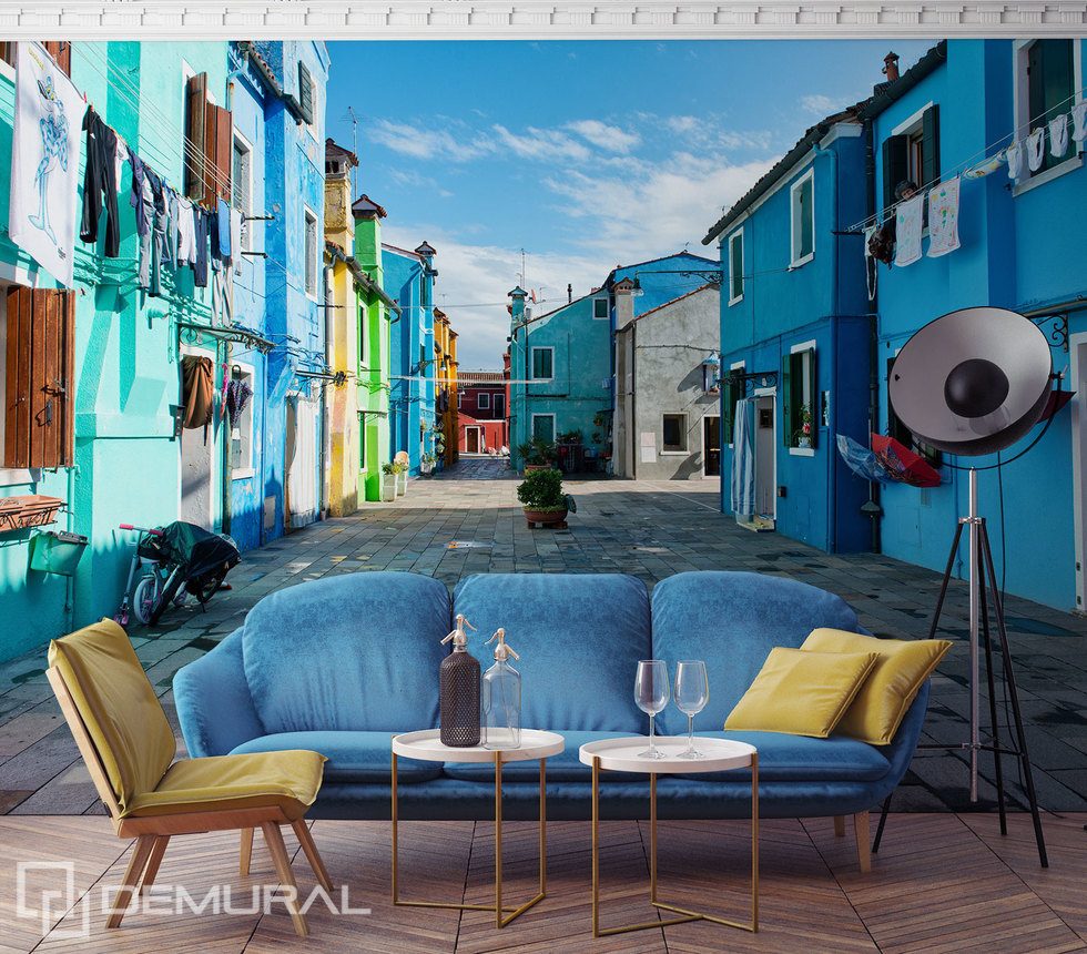 In de kleuren van de straten van de stad Straten Fotobehang Fotobehang Demural