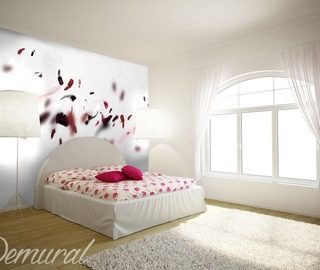 een roze dekbed fotobehang voor de slaapkamer fotobehang demural