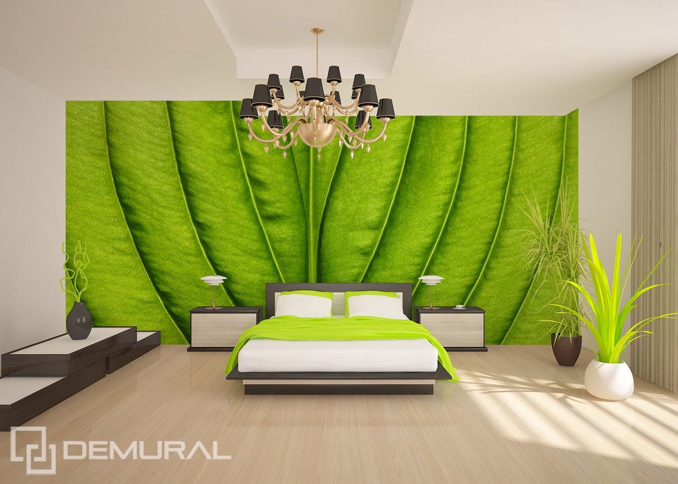 Groen - aan de muur Texturen Fotobehang Fotobehang Demural