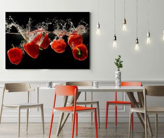 de dans van de paprika in het rood canvas voor de eetkamer canvas demural