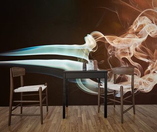 een arrangement dat in rook is gehuld abstracte fotobehang fotobehang demural