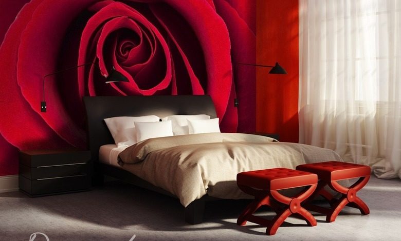 een bed van rozen bloemen fotobehang fotobehang demural