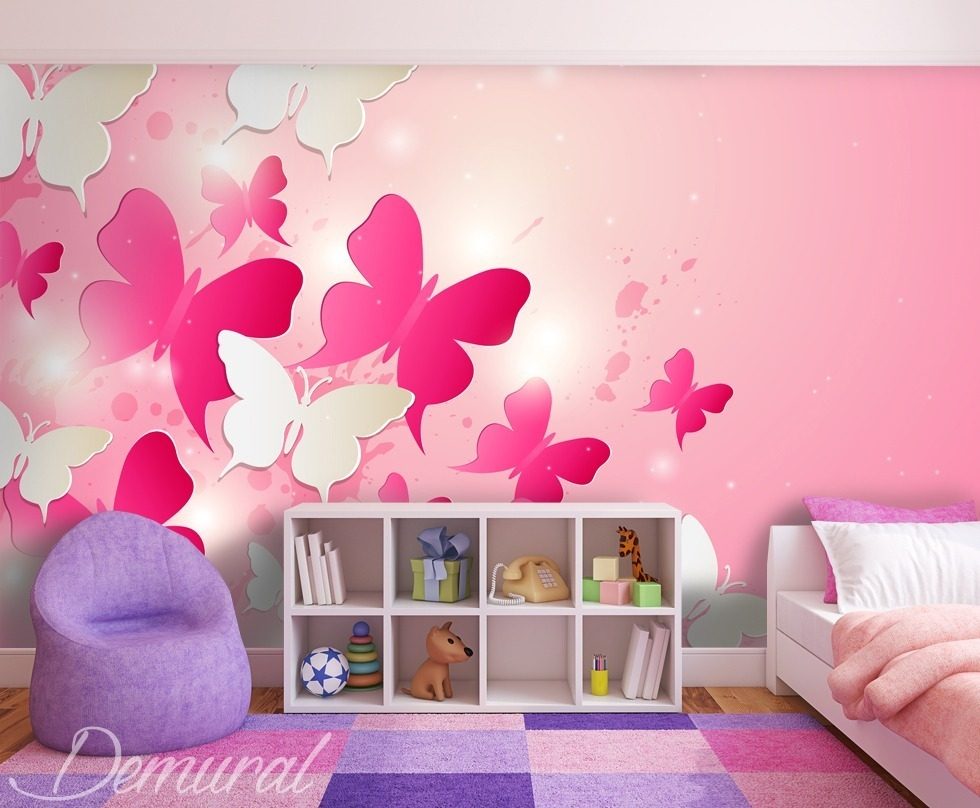 In het roze koninkrijk - Fotobehang voor de kinderkamer - | Demural®
