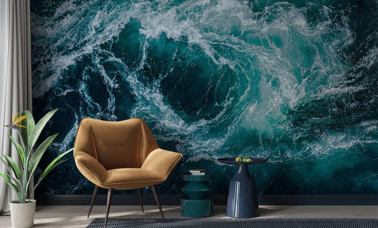 turquoise zee fotobehang voor de woonkamer fotobehang demural