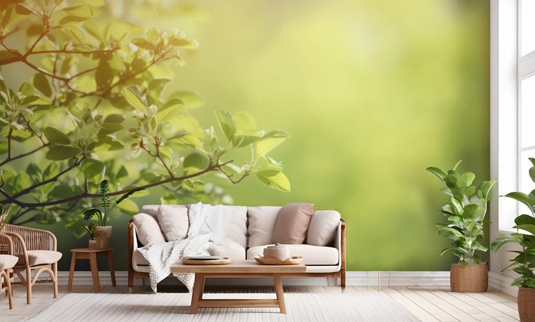 eeuwige lente op de muur fotobehang voor de woonkamer fotobehang demural