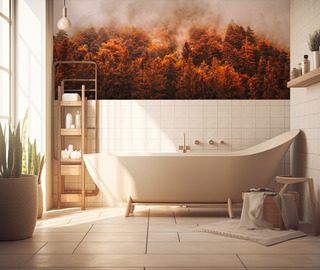 herfst schoonheid van het bos fotobehang voor de badkamer fotobehang demural
