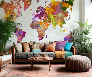 de wereld in kleuren wereldkaarten fotobehang fotobehang demural