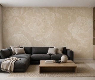 zacht licht op een subtiel bloemmotief fotobehang voor de woonkamer fotobehang demural