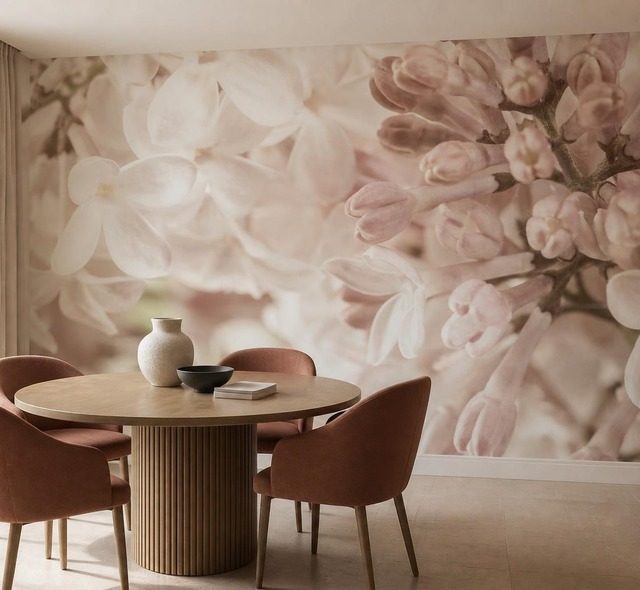 zachte harmonie van roze en creme bloemen fotobehang fotobehang demural