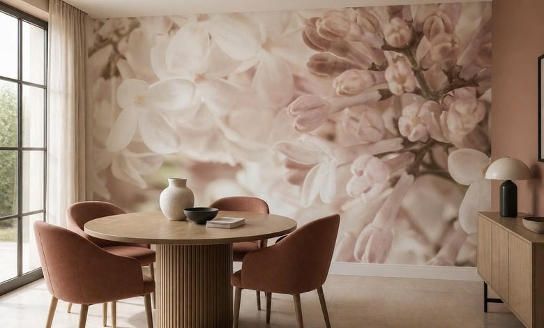 zachte harmonie van roze en creme bloemen fotobehang fotobehang demural
