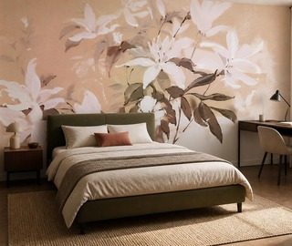 delicate lichtspel op een bloemmotief fotobehang voor de slaapkamer fotobehang demural