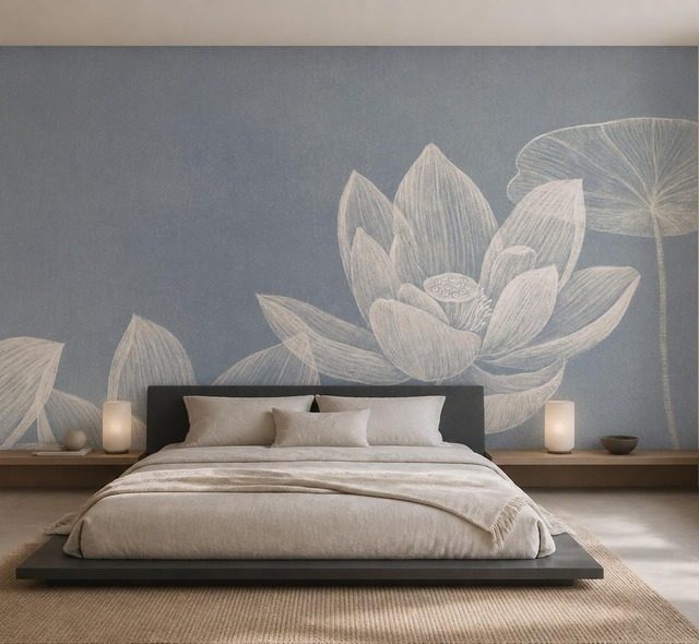 verspreid licht dat een delicate bloem accentueert fotobehang voor de slaapkamer fotobehang demural
